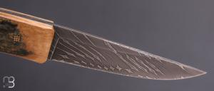     Couteau " custom " de Alain & Joris Chomilier - Ivoire de mammouth et damas inoxydable Vegas Forge