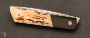 Couteau pliant de collection de Stéphane Sagric - Ivoire de Mammouth et Zirconium