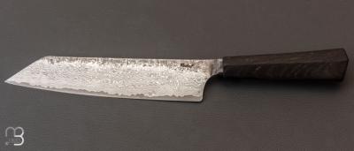 Couteau de cuisine lame damas Suminagashi SGPS et morta par Frederic Maschio