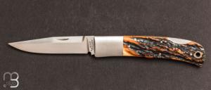 Couteau de poche Pocket Fighter en bois de cerf par Jess Horn