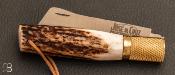 Couteau de poche greffoir Da Cruz José - Bois de cerf lame inoxydable