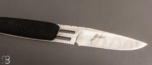    Couteau droit custom de Jacques Jobin - Damas et Galuchat