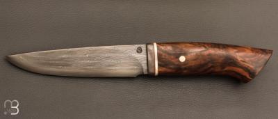     Couteau Droit noyer et Damas multi-barreaux par Jean Paul Sire