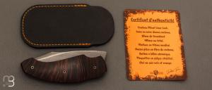 Couteau  "  Front-flipper custom " par Fabrice Delbart - Forge Celtique - Gidgee et Damas