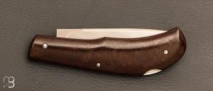 Couteau " lock back  " custom par Honoré Vilain - Rag Micarta et lame en RWL34