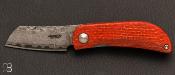 Couteau de poche Mcusta MC-213D - Damas Micarta jute bleu et orange