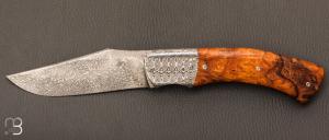   Couteau  "  pice unique " par Jol Grandjean - Bois de fer et lame damas de Christian Penot