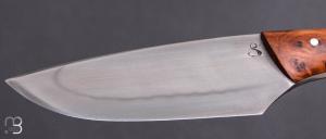    Couteau "plate semelle" par Jean Paul SIRE - Loupe de thuya et C130