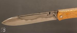   Couteau  " slipjoint " par Thomas LECAS - Laiton et lame en C130