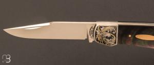  Couteau " slipjoint " custom par Tommy Overeynder - gravure de Tim Herman