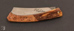 Couteau de poche le Fuji par la Coutellerie Teymen - bois de serpent et  genévrier