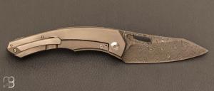    Couteau  "  Glouton  " custom par Emmanuel Lebrun - Titane et damas de Chad Nichols