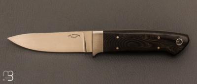  Couteau  "  drop point intégral  " par Dietmar F. Kressler - Micarta