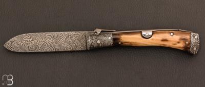  Couteau " Navaja Imperial " par Jesus Granda - Ivoire de mammouth et lame damas