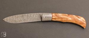  Couteau  "  Rossignol XL  " Damas et fourche de peuplier  par Maxime Rossignol - La Forge de Max