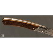 Couteau 1820 Berthier par Anthony Brochier - Damas Mosaïque "Damier Radial