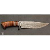 Couteau damas et Koa ondé par Grégory Picard
