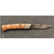 Couteau Rhôdanien bouleau stabilisé lame damas