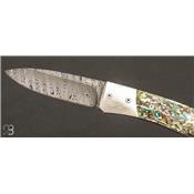 Couteau de poche Opera abalone et nacre lame damas par Lionsteel