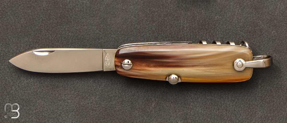Couteau de poche Canif 3 pièces corne blonde 8CM par J. Mongin