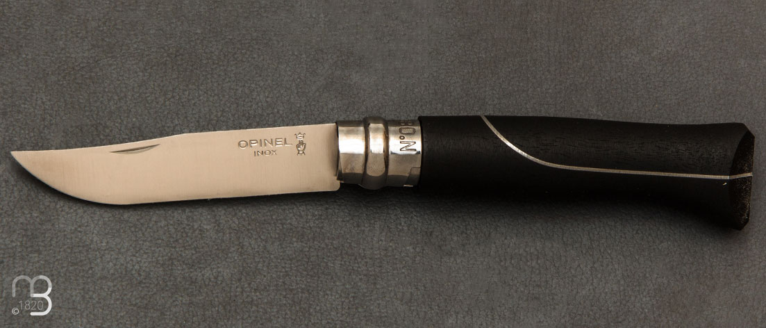 Couteau Opinel N°08 Éllipse - Ebène et aluminium