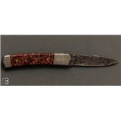 Couteau de collection "Classico" pierre reconstituée et damas mosaïque de Philippe Ricard