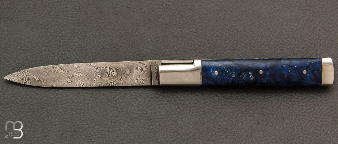 Couteau de poche Vercors de collection Loupe de frêne teinté et stabilisée