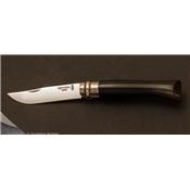 Couteau Opinel n°8 inox corne noire avec coffret