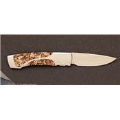 Leopard Skin interframe folding knife by Scott Sawby