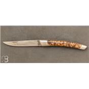Couteau de poche Le Thiers 12cm Bouleau stabilisé et lame damas par Le Fidèle