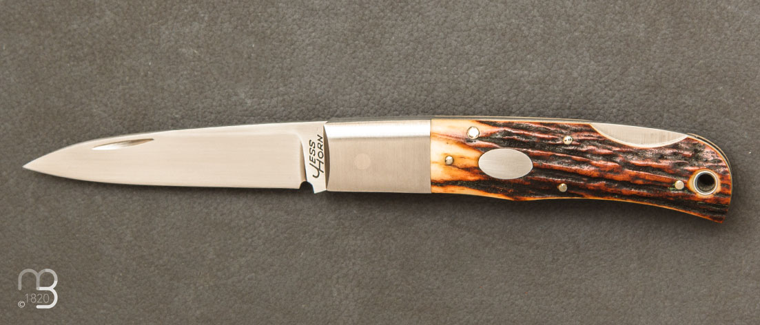 Couteau de poche LHL en bois de cerf par Jess Horn
