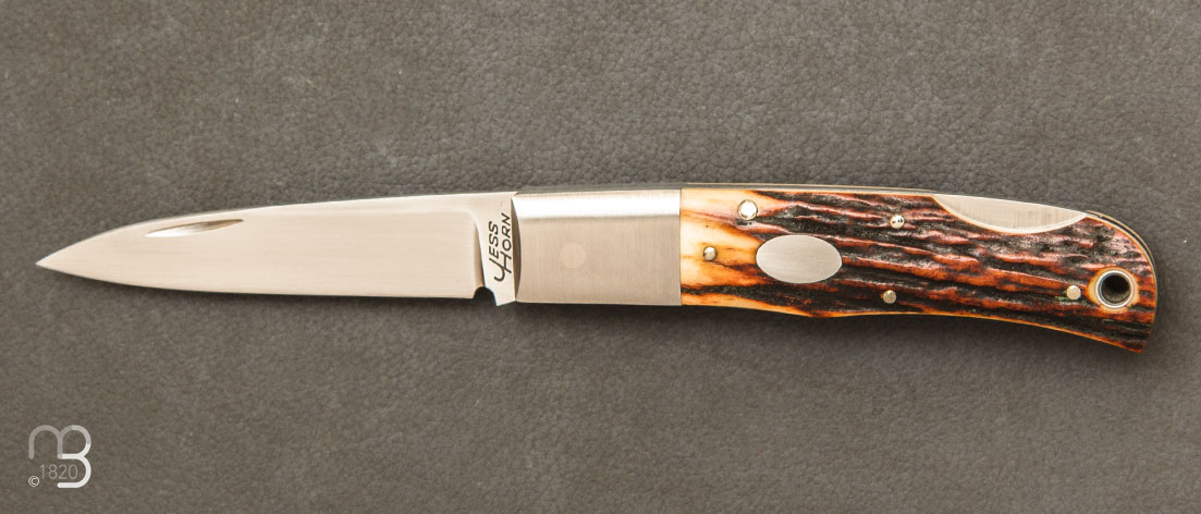 Stag antler LHL pocket knife by Jess Horn