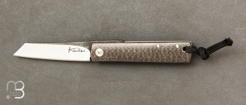 Couteau fermant à friction fibre de carbone par Kansei
