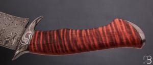   " Integral Bowie " custom knife par Oliver Goldschmidt - érable ondé et damas