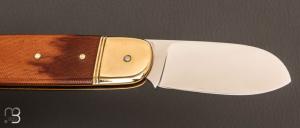    Couteau " Bouledogue  " fait main par Erwan Pincemin - Micarta vintage et lame en RWL34