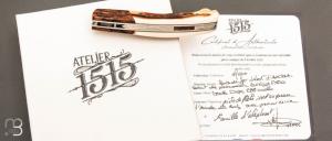   Couteau 1515 collection "Africa" par Manu Laplace - Bois de fer/Phacochère et lame damas