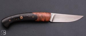   Couteau " 1515 collection Zulu " par Manu Laplace - Loupe de Thuya et ébène