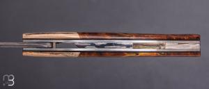   Couteau " 1515 collection Globetrotter " par Manu Laplace - Loupe de marronnier et lame damas