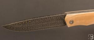    Couteau  " 1820 Berthier " par Anthony Brochier - Damas Mosaïque et ivoire de mammouth