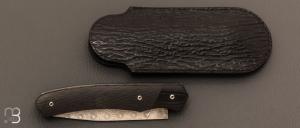 Couteau  "  1820  "  par MARGRITA David - MisterBull - fibre de carbone "Sidecut" et  lame en damas inoxydable