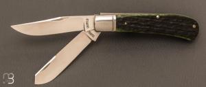 Couteau " 2 lames " custom de Joel Chamblin - Jigged bone et ATS-34