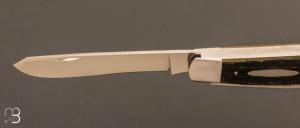 Couteau  "2 lames " custom de Eugene Shadley - Jigged bone et 154CM