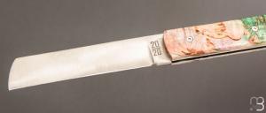   Couteau de poche 20/20® PIÈCE UNIQUE par Le Fidèle - Loupe de Bouleau stabilisée