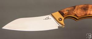   Couteau " 3 doigts " lock-back par Albin Deloison - Gidgee et lame en 90Mcv8