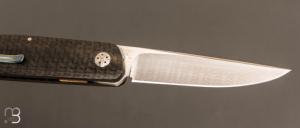    Couteau " 450# " par Des Horn - Fibre de carbone et lame en Damasteel