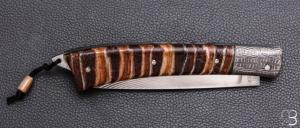    Couteau " Armen " custom par Erwan Pincemin - Molaire de mammouth /mitres damas de Philippe Ricard
