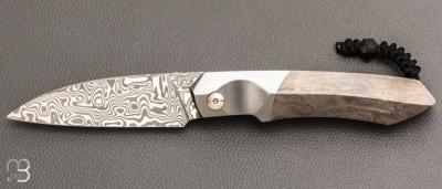   Couteau " Balrog 2.0 " liner- lock par Florian Keller - Fatcarbon et Damas inox