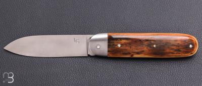  Couteau " Bouledogue" fait main par Laurent Gaillard - Mammouth / 14C28N