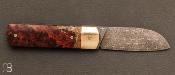 Couteau " Bull " custom loupe d'amboine / lame damas de David Margrita - Mbull Knives