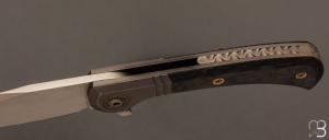   Couteau " Bullet  " pliant de Gudy van Poppel - Fibre de carbone et Böhler N690